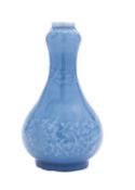 A Chinese clair-de-lune glazed garlic-necked vase,