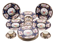 A Booth's pottery part dinner service in First Period Worcester style,