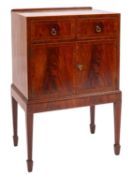 A mahogany and inlaid dwarf side cabinet in the Georgian style,