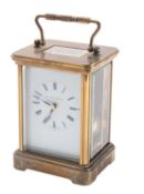Matthew Norman a modern brass carriage clock the eight-day duration movement having a platform