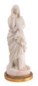 A Grand Tour sculpted Carrara marble model of a Vestal Virgin,