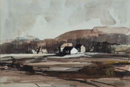 Rowland Hilder (British, 1905-1993) - Near Westerham, Kent - Pen, ink and watercolour - 22.5 x 33.