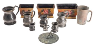 A collection of domestic metalware,