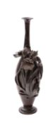 A Japanese bronze vase, signed Seiya, Meiji period,