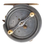 Hardy The 'Silex' 3 1/2 inch alloy casting reel, three quarter cut out rim, twin ivorine handles,