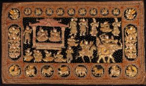 A Burmese Kalaga tapestry, richly embroidered,