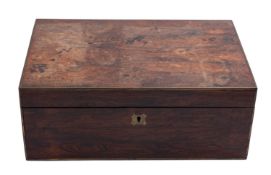 A Regency rosewood and brass mounted writing slope,