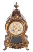 Dessaint à Bruxells a mid-19th century red boulle mantel clock the eight-day duration movement