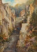 Walter Henry Sweet (British, 1889- 1943) - 'The New Inn, Clovelly' - Watercolour - 35 x 25cm,