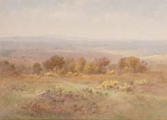 Charles Edward Brittan (British, 1870-1949) - Roborough Down - Watercolour - 24 x 33.5cm, 44.