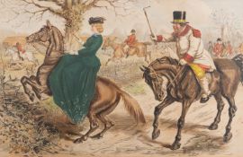 John Leech (British, 1817 - 1864 ) - 'Gone Away' - Chromolithograph - 46 x 63cm, 56.