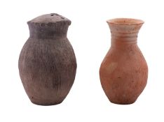 A Qijia culture Neolithic pottery anthropomorphic jar of shouldered oviform with incised linear