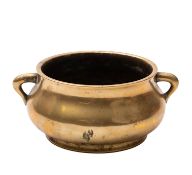 A Chinese polished bronze censer,
