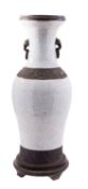 A large Chinese crackle-glazed baluster vase,