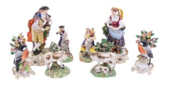 A mixed lot of Continental and English bocage and other figures,