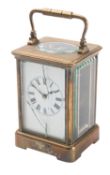Richard et Cie, Paris, a brass carriage clock timepiece