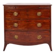 A George IV mahogany bowfront chest,