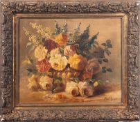 Attributed to Hans Vauthier (Swiss, 1891 - 1971) - A still life of Chrysanthemums,