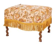 An oak frame dressing table stool,