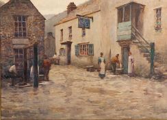 Herbert Edward Butler (British,1861-1931) - The Fish Market, Polperro - Watercolour - 26 x 36cm,