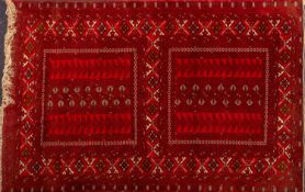 A Turkoman carpet, of Hatchli design,