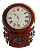 J Parriss, Rugby, a mahogany drop-dial wall clock
