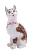 A Gallé faience model of a seated cat,