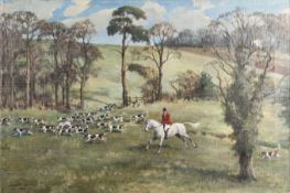 Eleanor Barbara Georgina Shiffner (British, 1896-1982) - A hunting scene - Oil on canvas - 49.