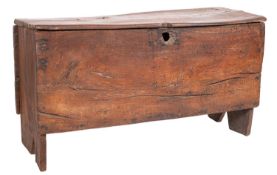 A late 17th Century oak rectangular coffer,