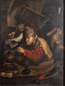 After Jan Steen (Dutch, 1626-1679) - An Alchemist - Oil on panel - 36 x 27cm, 51 x 42cm framed.