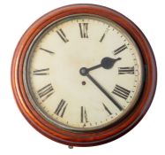 A round mahogany wall clock the eight-day duration,
