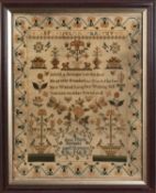 A William IV needlework sampler, the work of Ann Maria Pannett,