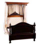 A 19th Century and later mahogany half tester bed.