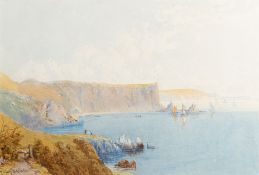 Philip Mitchell (British,1814-1896) - Anstey's Cove, South Devon - Watercolour - 24 x 36cm,