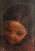 British School 19th Century - Portrait of a young girl - Oil on panel - 24 x 16.5cm, 44 x 36.