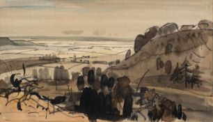 Rowland Hilder (British, 1905-1993) - The Weald of Kent - Pencil, pen and watercolour - 24.