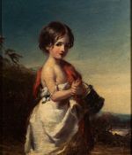J. P Drew (British fl.1835-1861) - Portrait of a young girl