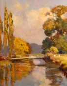 Frederick Hall (British, 1860-1948) - A Peaceful Stream (on the Kennet,