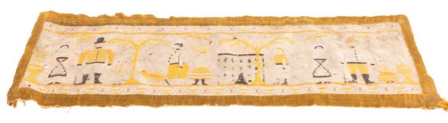 A woolwork sampler, possibly North American post colonial,