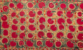 An Afshar mat, the shaded wine zig-zag field enclosed by a stepped cruciform border, 107cm x 104cm,