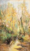 William Widgery (British, 1822-1893) - Silver Birches by a brook - Watercolour - 73 x 44cm, 95.