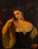 19th Century After Titian (Italian, d.1576) - Woman with a mirror - Oil on panel - 38 x 29.
