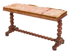 A Victorian oak duet stool,