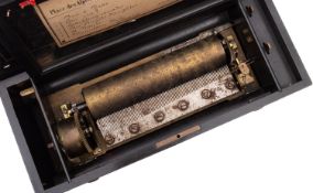 A Swiss rosewood musical box,