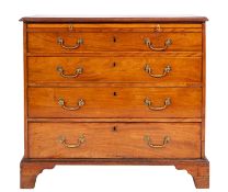 A late 19th Century mahogany rectangular chest of small size, in the George III manner,