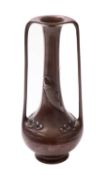 A Japanese bronze two-handled vase, signed Masami, Shobi,