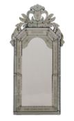 A reverse etched glass pier mirror in Venetian taste,