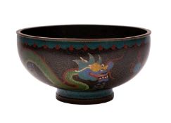 Two Chinese cloisonne 'dragon' bowls,