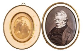 A Collection of five of photographic and reproduction portrait miniatures - Various sizes in