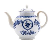 A Liverpool [John or Jane Pennington] blue and white teapot and cover,